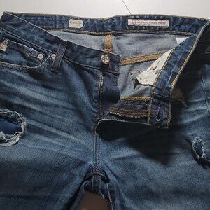 AG Premiere Skinny Straight Jeans Distressed Sz 28R  ****altered******